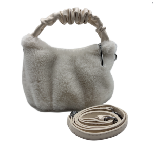 white plush crossbody shoulder bag, fluffy cloud bag